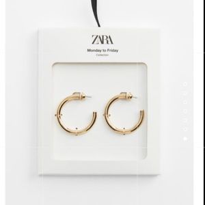 NWT Zara Gold Tone Hoop Earrings